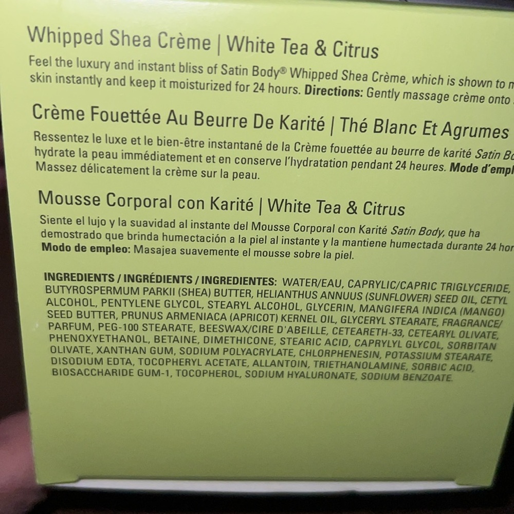 NIB Mary Kay Satin Body Whipped Shea Crème White Tea & Citrus - Picture 4 of 7